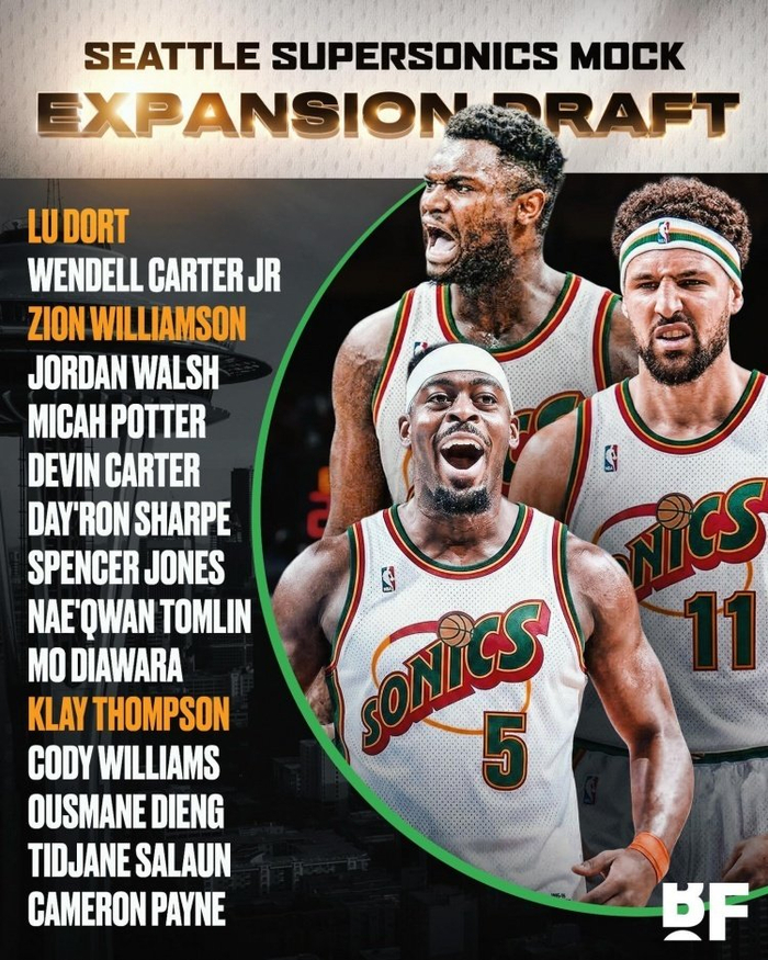 西雅图新军模拟阵容曝光 锡安克莱领衔引热议