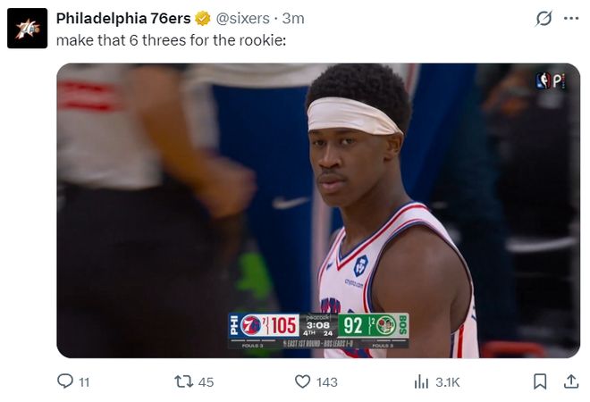 新秀埃奇库姆狂砍30+10创多项纪录 76人客场逆转凯